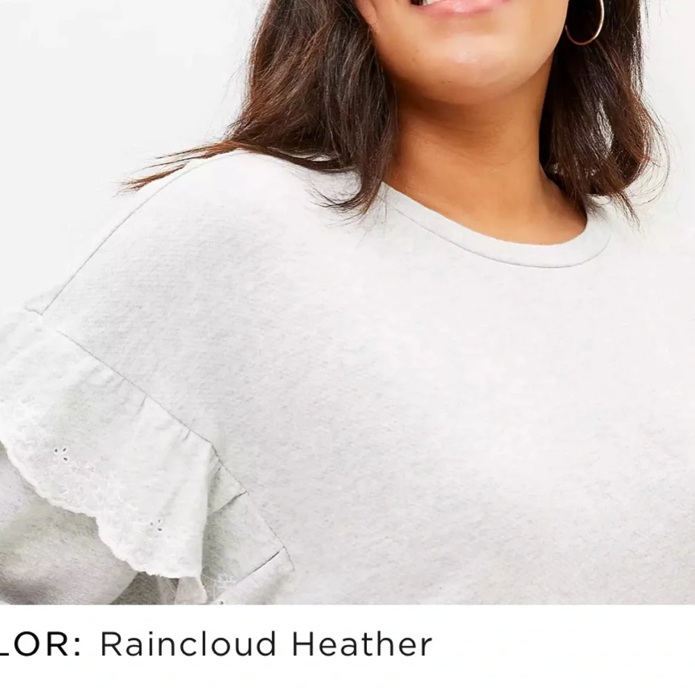 LOFT Embroidered Ruffle Sleeve Sweater - Picture 3 of 10